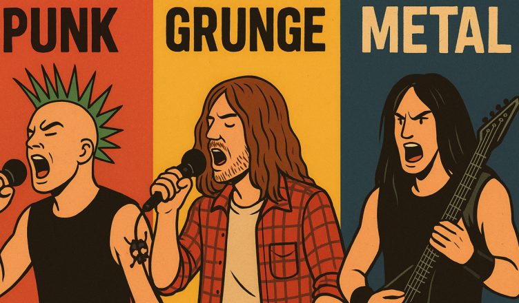 Diferença entre Grunge e Punk e Metal